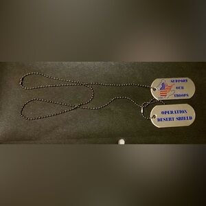 Set…Desert Storm, 1990 & Support Our Troops Dog Tags…unisex…
